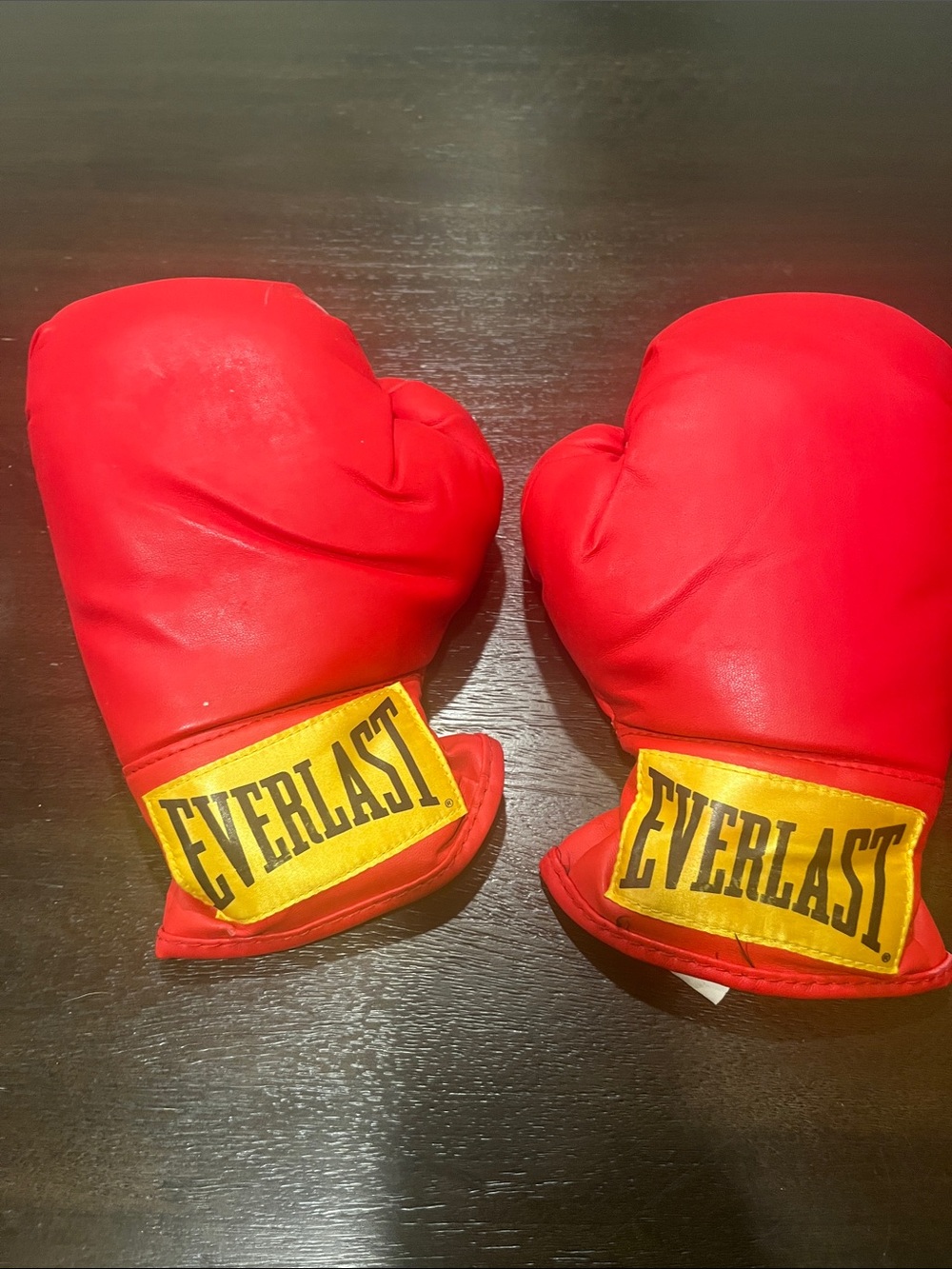 Everlast Red Training Boxing Gloves with Yellow Logo